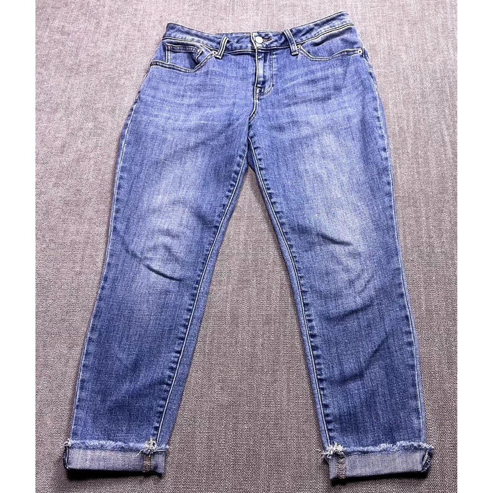 Lucky Brand Skinny Jeans Womens 12/31 Blue Denim Cotton Cropped Medium Wash